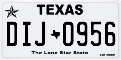 TX license plate DIJ0956