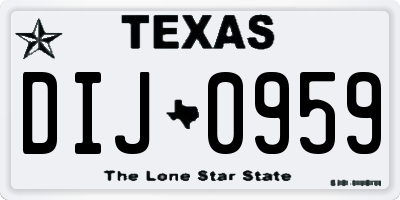 TX license plate DIJ0959
