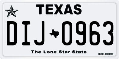 TX license plate DIJ0963