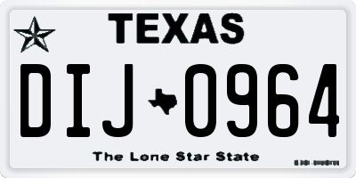 TX license plate DIJ0964