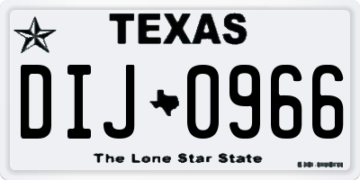 TX license plate DIJ0966