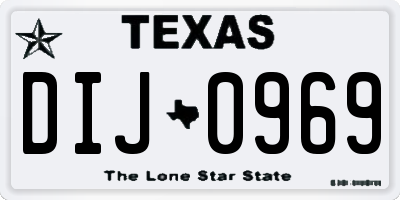 TX license plate DIJ0969