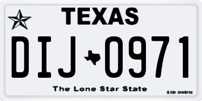 TX license plate DIJ0971
