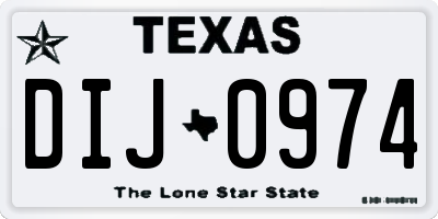 TX license plate DIJ0974