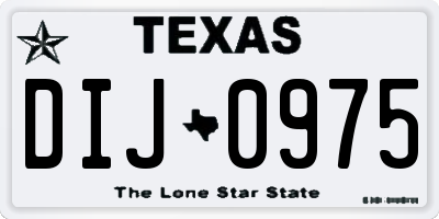 TX license plate DIJ0975