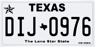 TX license plate DIJ0976