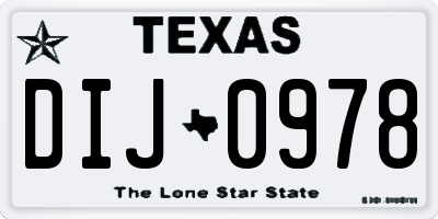 TX license plate DIJ0978
