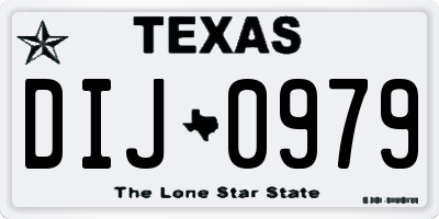 TX license plate DIJ0979