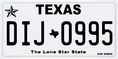 TX license plate DIJ0995