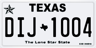 TX license plate DIJ1004