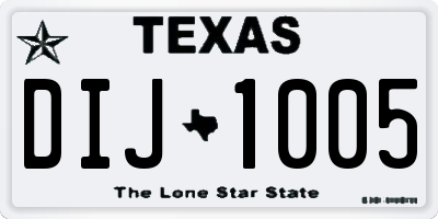 TX license plate DIJ1005