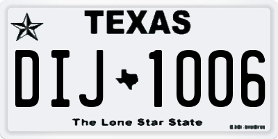 TX license plate DIJ1006