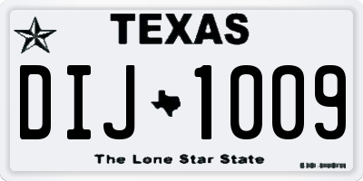 TX license plate DIJ1009