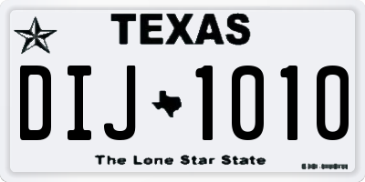 TX license plate DIJ1010