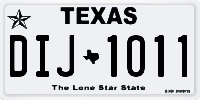 TX license plate DIJ1011
