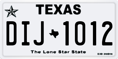 TX license plate DIJ1012