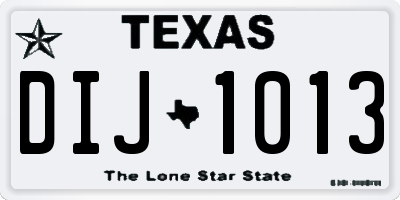 TX license plate DIJ1013