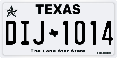 TX license plate DIJ1014