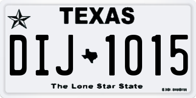 TX license plate DIJ1015