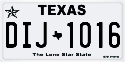 TX license plate DIJ1016