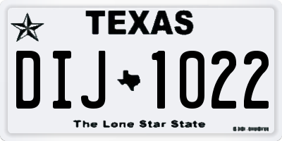TX license plate DIJ1022