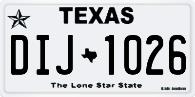 TX license plate DIJ1026