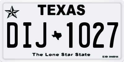 TX license plate DIJ1027