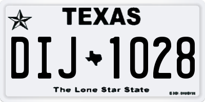 TX license plate DIJ1028