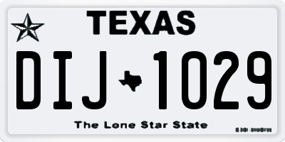 TX license plate DIJ1029