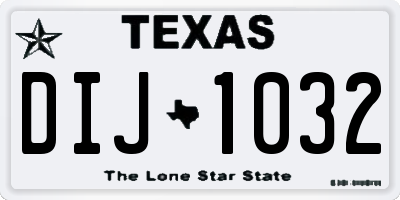 TX license plate DIJ1032