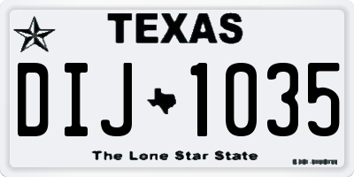 TX license plate DIJ1035