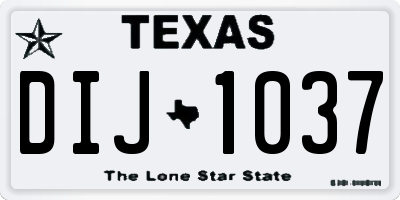TX license plate DIJ1037
