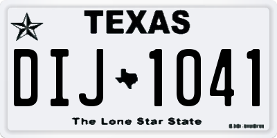 TX license plate DIJ1041