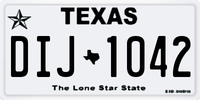 TX license plate DIJ1042