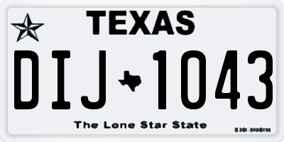 TX license plate DIJ1043