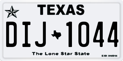 TX license plate DIJ1044