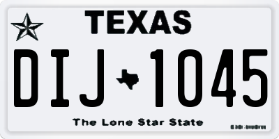 TX license plate DIJ1045