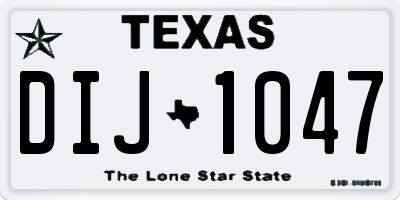 TX license plate DIJ1047