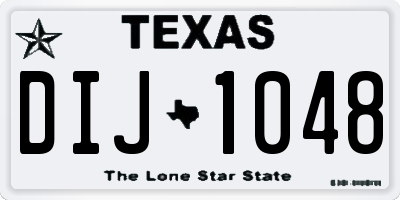 TX license plate DIJ1048