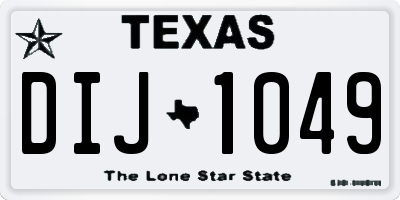 TX license plate DIJ1049
