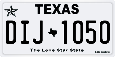 TX license plate DIJ1050