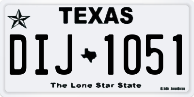 TX license plate DIJ1051