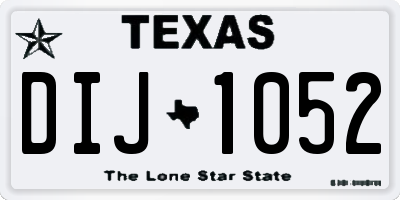 TX license plate DIJ1052