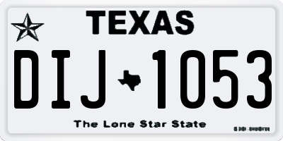 TX license plate DIJ1053