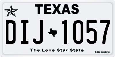 TX license plate DIJ1057