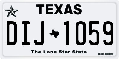 TX license plate DIJ1059