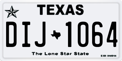 TX license plate DIJ1064