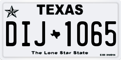 TX license plate DIJ1065