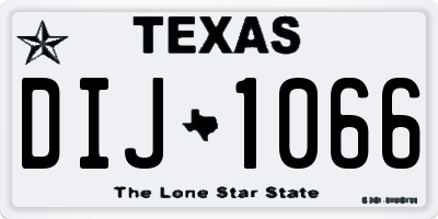 TX license plate DIJ1066