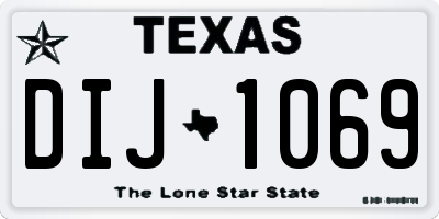 TX license plate DIJ1069